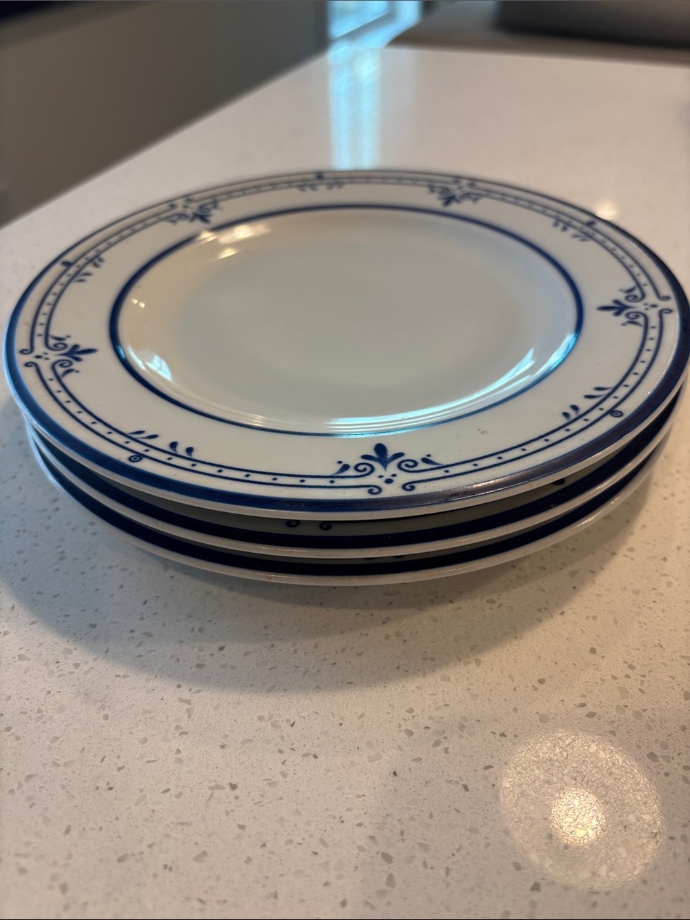 Lot of 3 Mikasa Newport Salad Plates - Cera-Stone NB503 Blue White Replacement